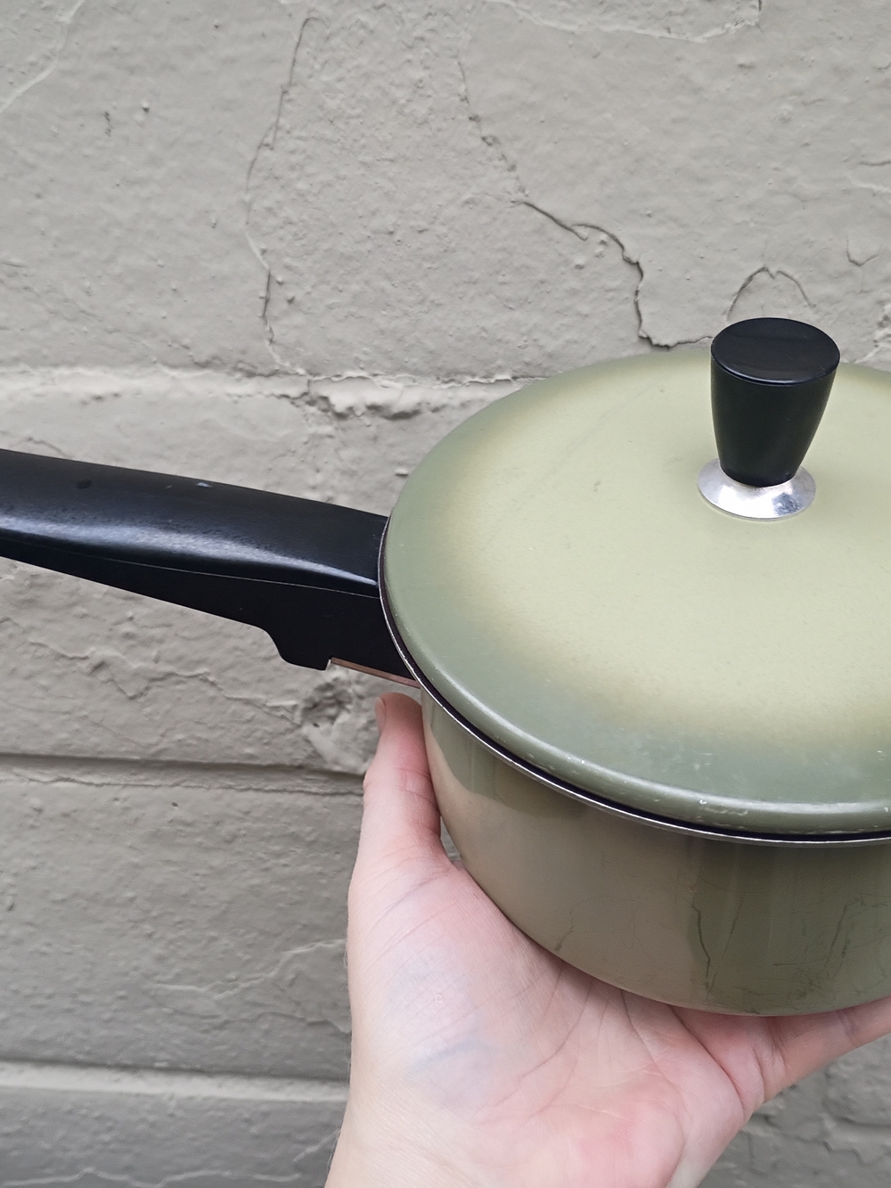 Vtg Avocado Green Buckeye Regal Ware Saucepan And lid